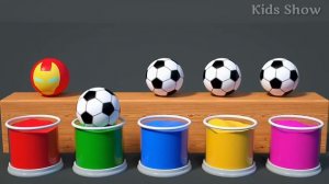 Развивающий мультик для детей. Учим цвета с мячиками и супергероями.