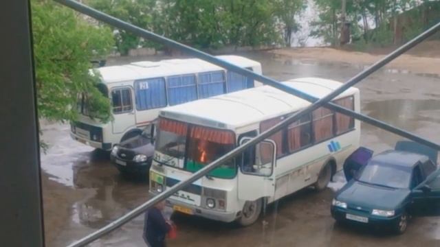 Пожар в автобусе. Балаково.