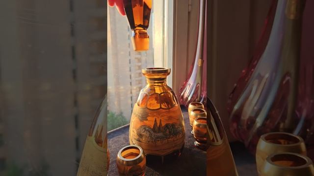 Графин Egermann, амбер, роспись пером. В продаже #антиквари