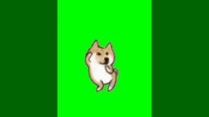 мемная собака танцует на зеленом фоне