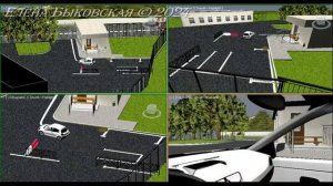 Экзамен ГИБДД Сочи. 3d model площадки ГИБДД в черырёх прое