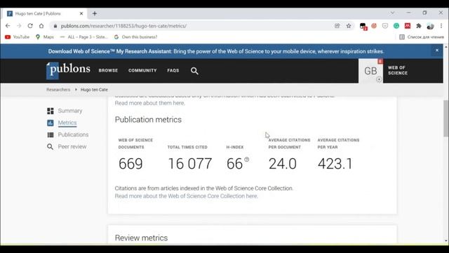 Как посмотреть H-индекс в Web Of Science и Scopus