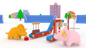 Учим цвета с Дино и его подружкой Диной - Динозаврик Дино 👶 Обучающий мультфильм для детей