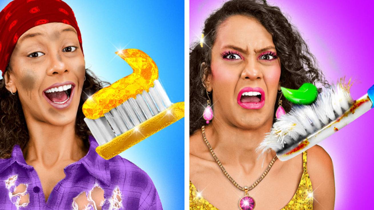 👩👧Богатая мама vs бедная мама 💰 Игрушки и поделки для детей смотреть онлайн