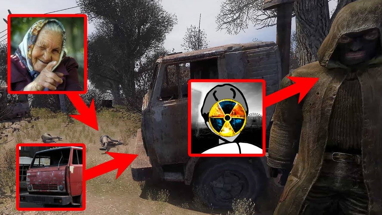 Бандит Давит Зомби на Камазе - STALKER Темная сторона Кордона #2 финал