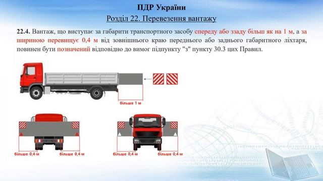 ПДР 2025. Розділ 22. Перевезення вантажу