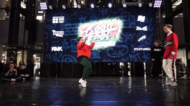 Камсков Евгений vs Наста  | 1/4  Hip Hop Juniors | GOOD FOOT BATLE 2019
