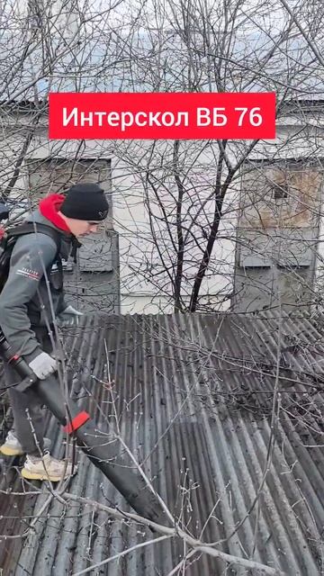 ИНТЕРСКОЛ ВБ 76. Воздуходувка бензиновая на очистке кр? смотреть онлайн