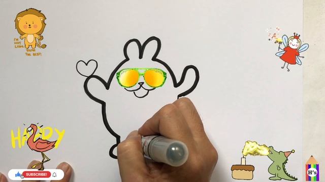 How To Draw a Cute Rabbit | рисунок кролика для детей | Bolalar uchun quyon r