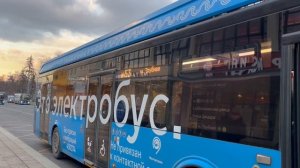 Электробус ЛиАЗ-6274[2019г.в.] с маршрутом м53 ”ВДНХ(Главны?
