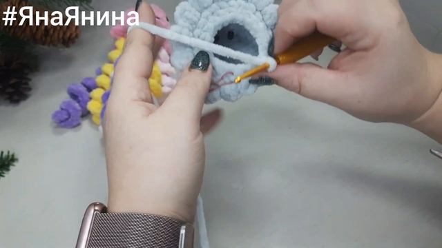 МК Осьминожка крючком из плюшевой пряжи.Игрушка за пол часа. мк амигуруми бесплатно крючком