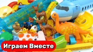 Играем в развивающий конструктор для детей ! Строй горки с шариками ! АСМР видео для детей