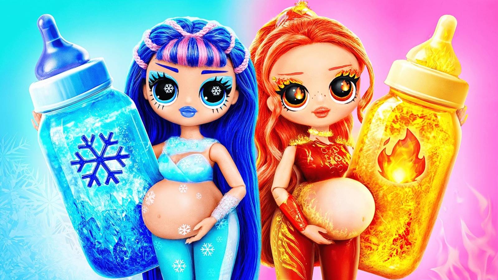 Горячая и Холодная стали мамочками! Идеи и поделки для кукол ЛОЛ смотреть онлайн