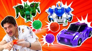 Игрушки-трансформеры Mecard Ball снова в деле! Спасаем машинки и побеждаем противников!