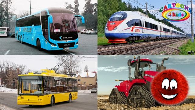 Городской транспорт и Железная дорога для детей / Разв смотреть онлайн