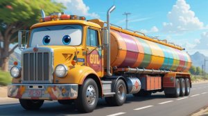 Бензовоз везёт бензин на стройку