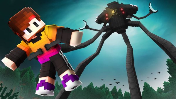 Пережил вторжение ИНОПЛАНЕТЯН из фильма ВОЙНА МИРОВ в Майнкрафт