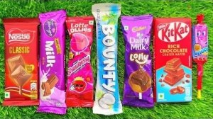 Приятное видео о распаковке ГИГАНТСКОЙ радужной леденцовой конфеты с нарезкой вкусных конфет ASMR