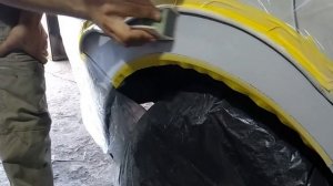 Покраска заднего крыла переходом.  Rear fender transition painting.