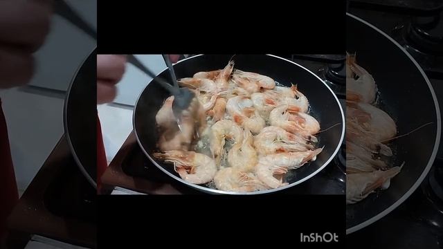 нежнейшее креветки на сковороде
