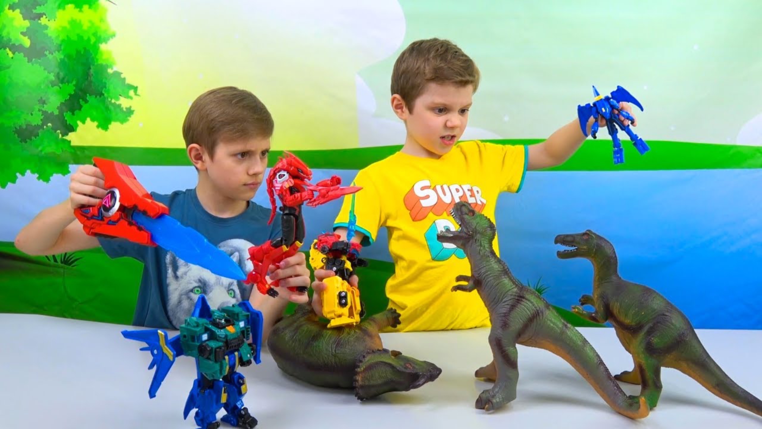 Динозавры Трансформеры DINOSTER против ХИЩНИКА T-REX смотреть онлайн