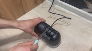 Заточка маленького ножа с помощью  ножеточки Aceline DS2000