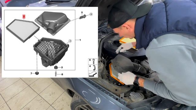 КАК ЗАМЕНИТЬ ВОЗДУШНЫЙ ФИЛЬТР ДВИГАТЕЛЯ BMW F32/F30 смотреть онлайн