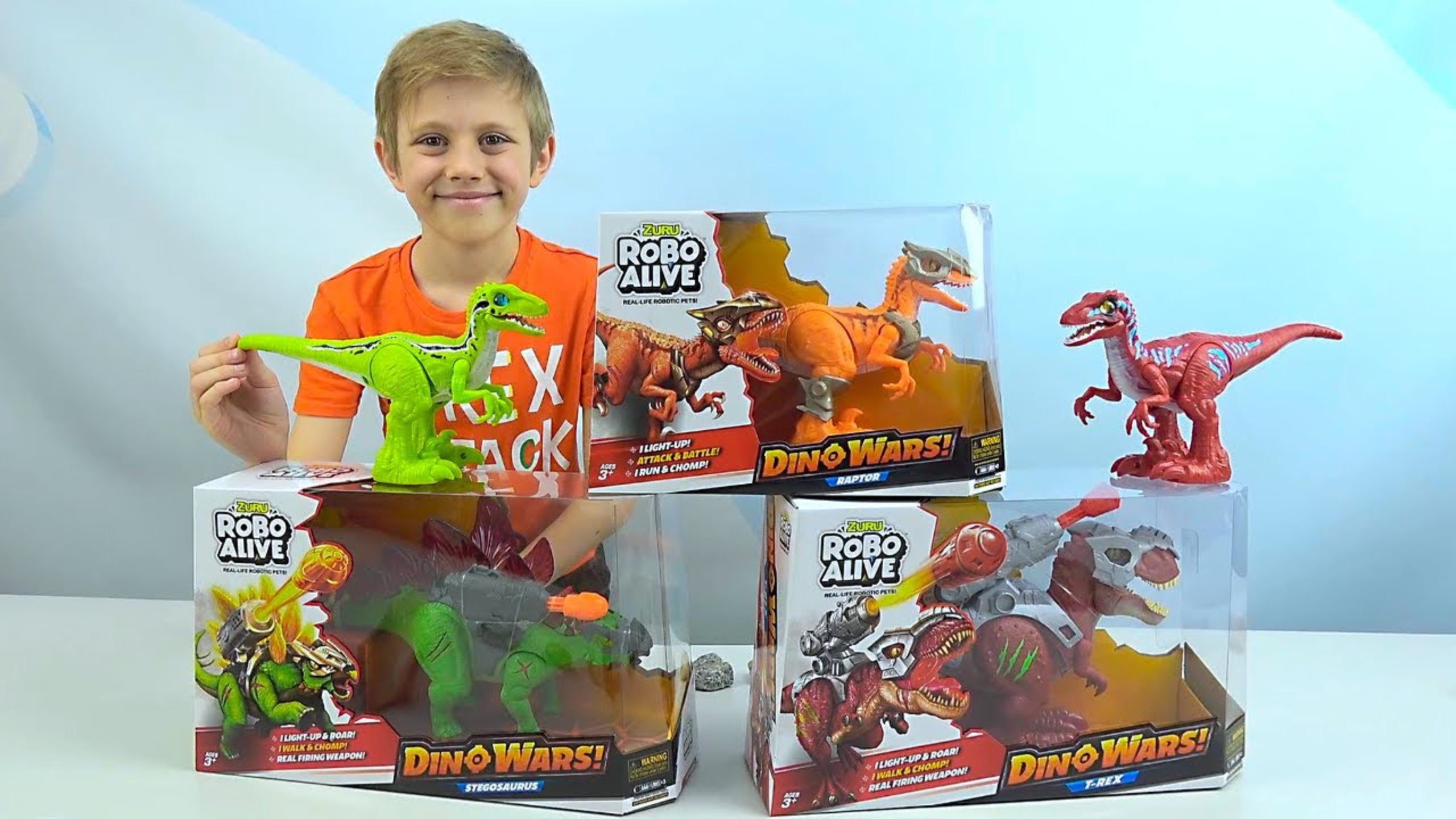 Боевые ДИНОЗАВРЫ Robo Alive против Джокера! Тиранозавр, Стегозавр и Велоцирапотор. DINO WARS! смотреть онлайн