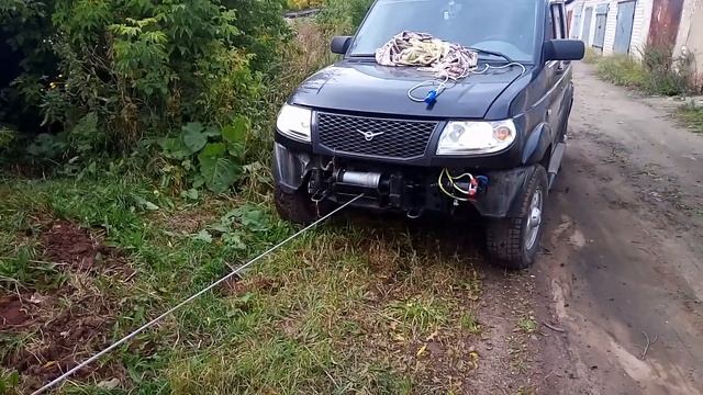 Намотка троса на самодельную лебедку УАЗ ПАТРИОТ