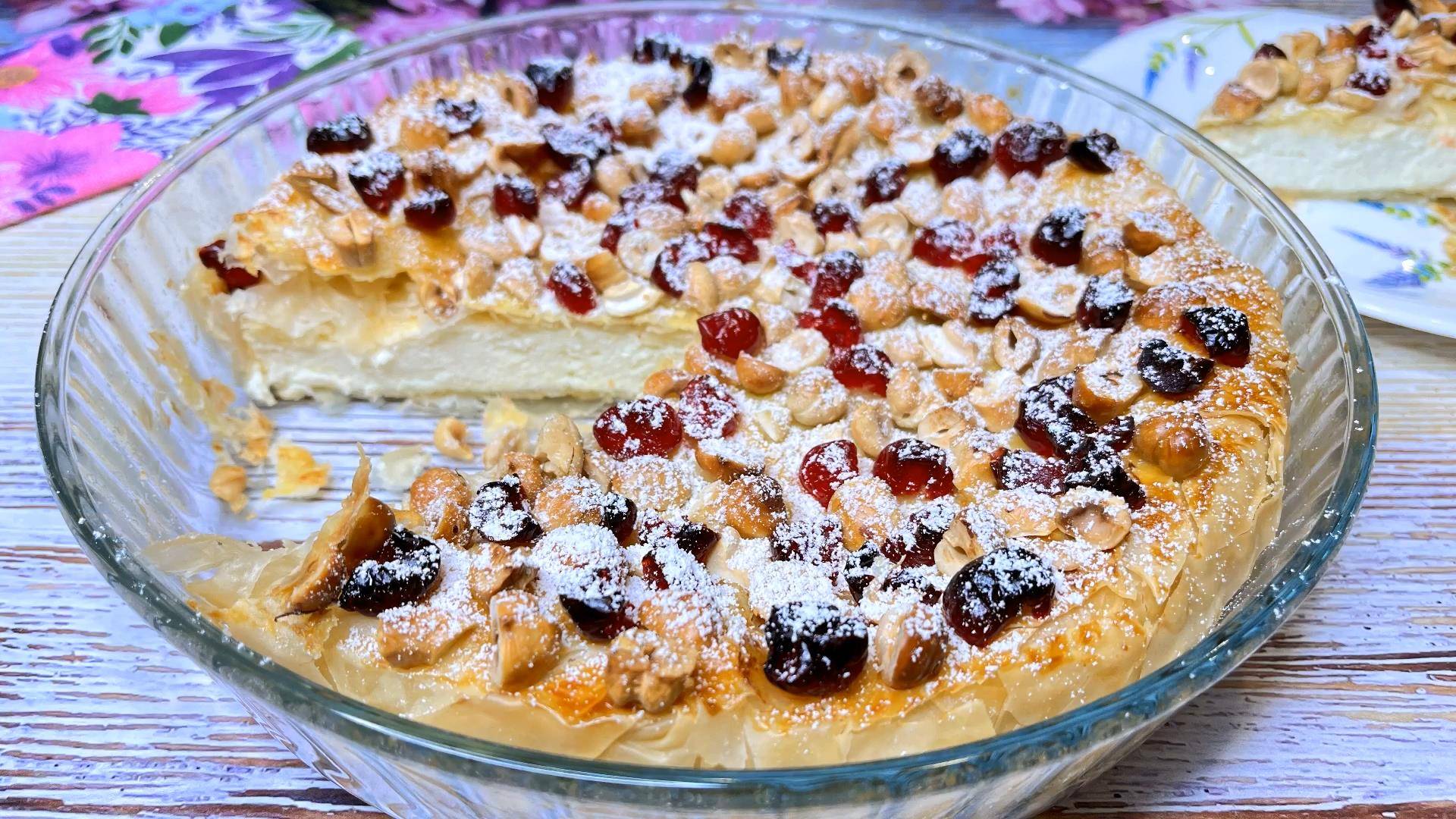 Творожный пирог из теста фило. Выпечка из фило – это всегда быстро и вкусно. смотреть онлайн