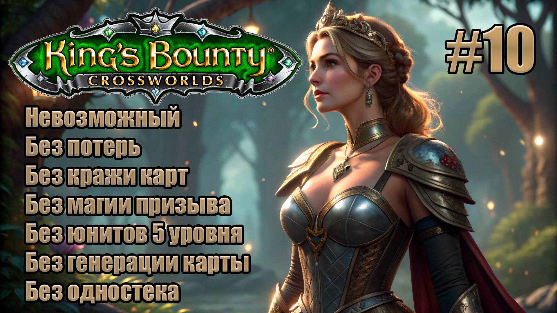 King's Bounty: Перекрестки миров. Невозможный. Без потерь, кражи карт, призыва и юнитов 5 лвл. #10 смотреть онлайн