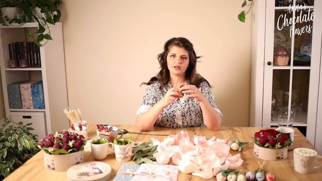 Live With Anna - Букет в чаша - Anna's  Chocolate Flowers