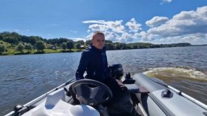 Первый тест рулевого управления на ПВХ лодку