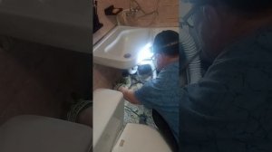 Засор в чугунной канализации. Весь процесс.