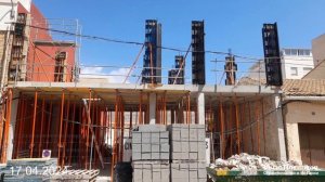 Монтаж и бетонирование колонн второго этажа дома в Ва?