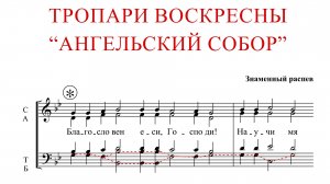 Тропари Воскресны "АНГЕЛЬСКИЙ СОБОР" | Знаменный распев - Басовая партия