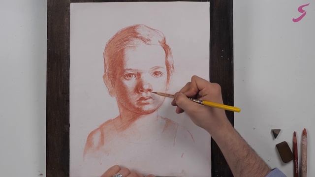 Рисунок. Портрет. Детский портрет. Сангина-3 смотреть онлайн