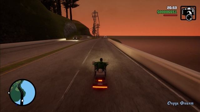 GTA SA. Поездка на закате на мото вдоль берега океана смотреть онлайн