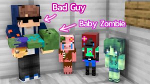 Маленький мальчик-зомби и Плохой гангстер— Мультик с Персонажами Майнкрафт