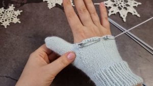 Перчатки Спицами из нежного пуха норки. Подробный МК