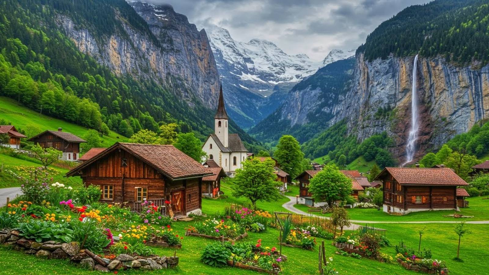 Лаутербруннен, самая красивая деревня Швейцарии, сельская местность Швейцарии | #шариклайф смотреть онлайн