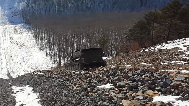 опасный спуск на вездеходе ГАЗ 71(ГТС)