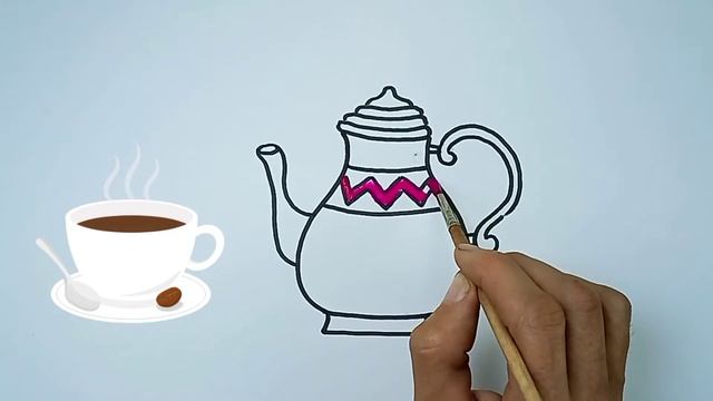 Bolalar uchun Choynak rasm chizish/Drawing Teapot for children/Рисование Заварочный чайник для дете смотреть онлайн
