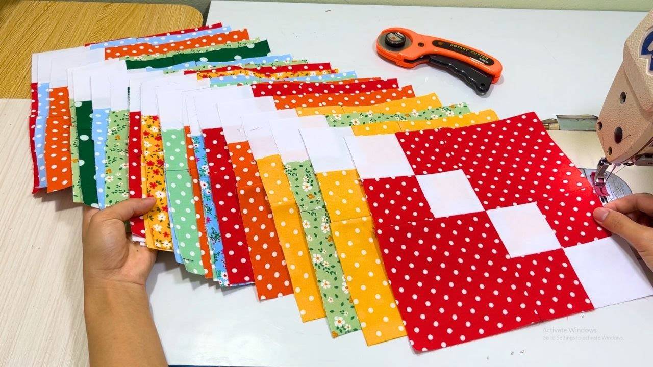 Простой узор для пэчворка используя ремешки шириной 3⁄4 дюйма для начинающих. смотреть онлайн