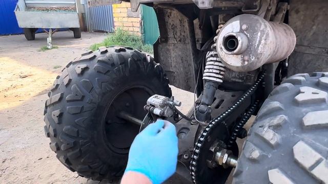 Натяжка цепи на квадроцикле 200 кубов