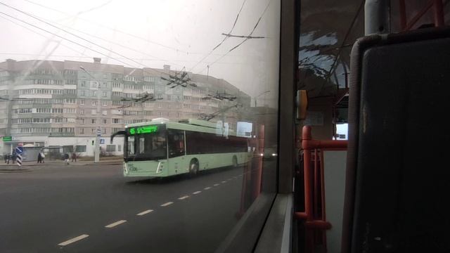 Минск.Поездка в троллейбусе БКМ-321,борт.4692,марш.77(31.01.2025