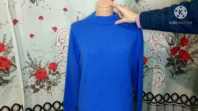 И всё таки это джемпер! Готовая работа -- джемпер "Гжель" 💙 смотреть онлайн