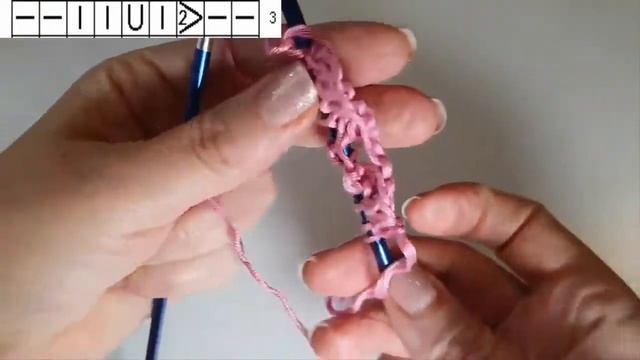 Очень легкий узор спицами Колосок. Вязание для новичков. Со схемой. смотреть онлайн