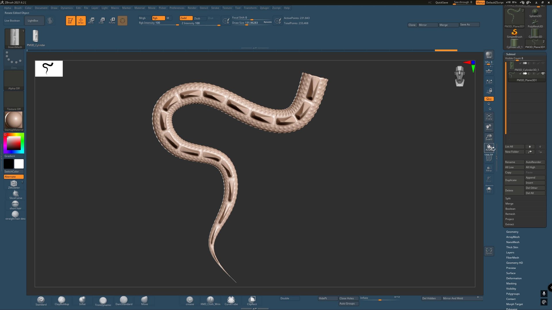 Создание кисти  Insert Mesh ZBrush.