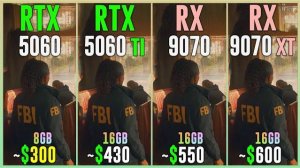 RTX 5060 vs RTX 5060 TI vs RX 9070 vs RX 9070 XT - Test in 20 Games